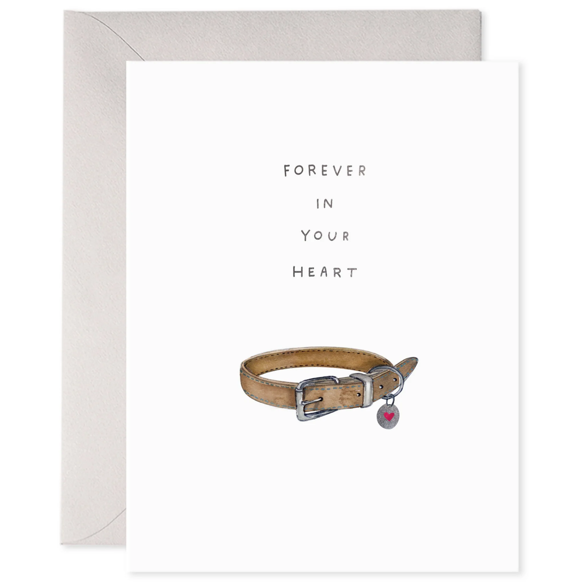 In Your Heart Pet Collar Sympathy Card