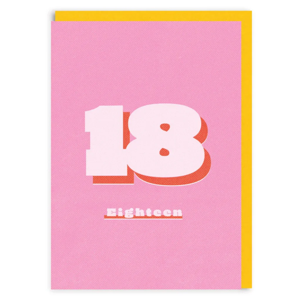 Pink 18th Birthday Card