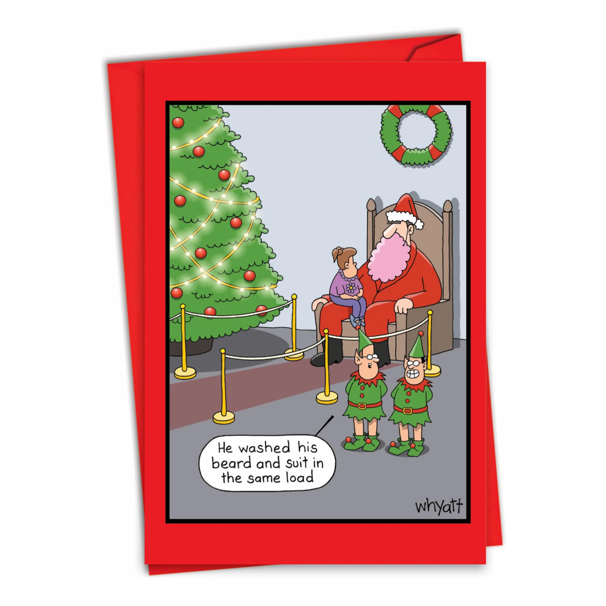 Pink Beard Christmas Card