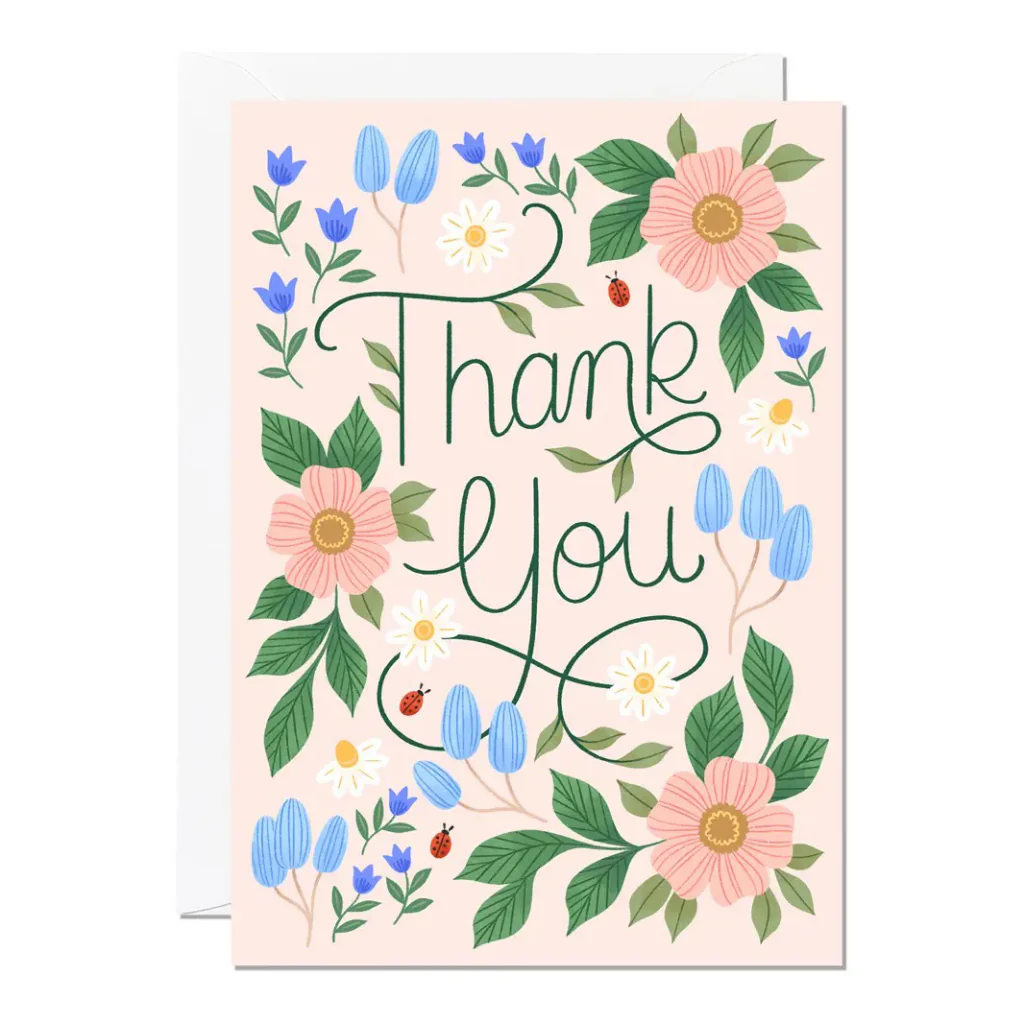 Pretty Floral Thank You Card