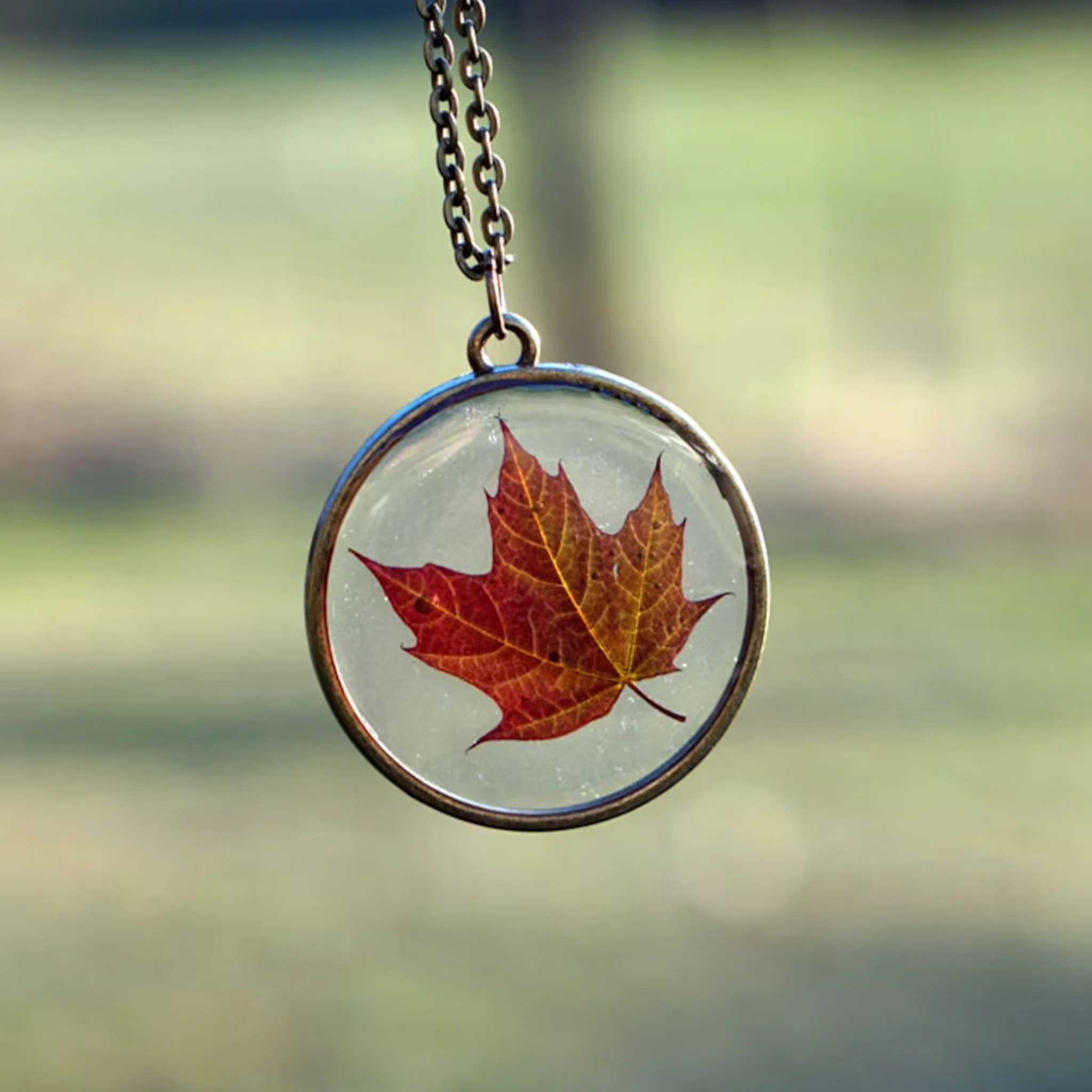 Red Maple Leaf Necklace