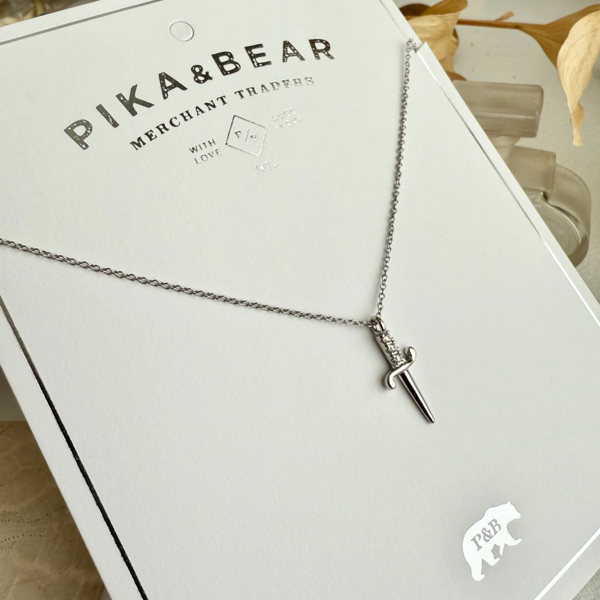 Silver Dagger Charm Necklace - Image 3