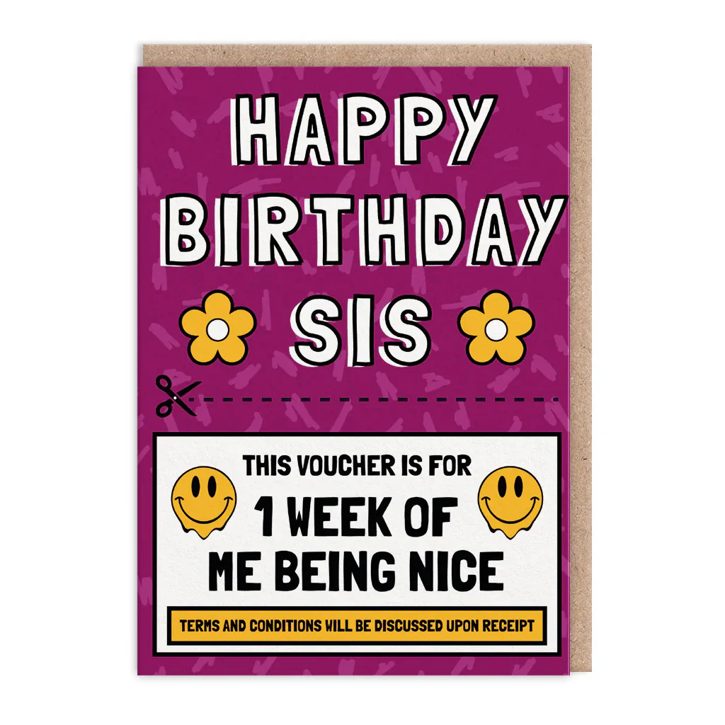 Sis Birthday Voucher Card