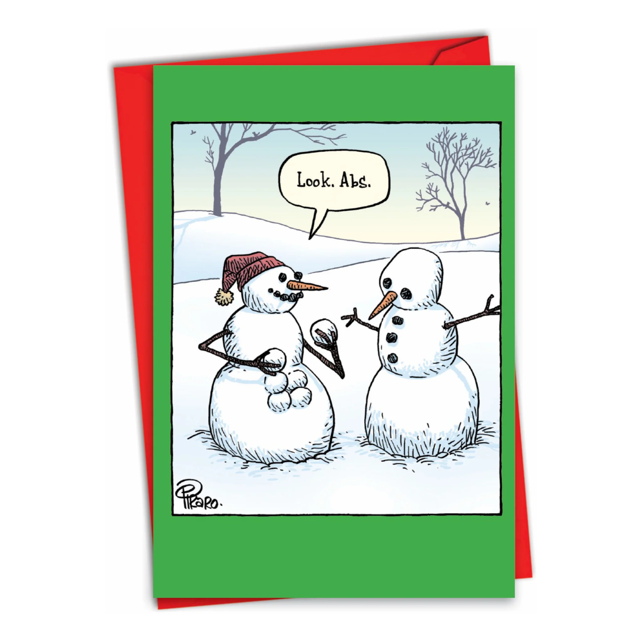 Snowman Abs Christmas Card