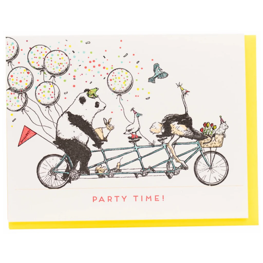 Tandem Bike Party Birthday Card