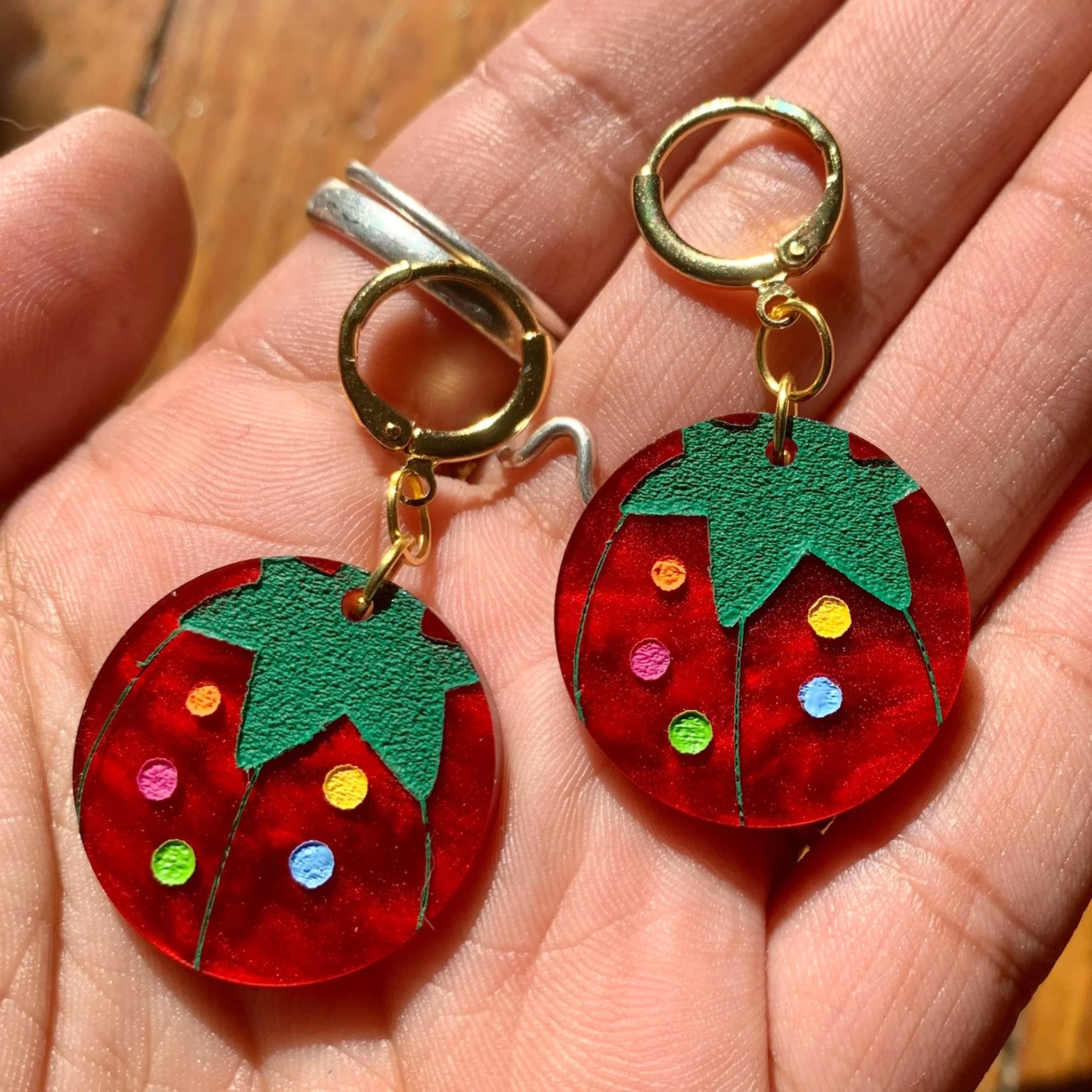 Tomato Pin Cushion Earrings - Image 2