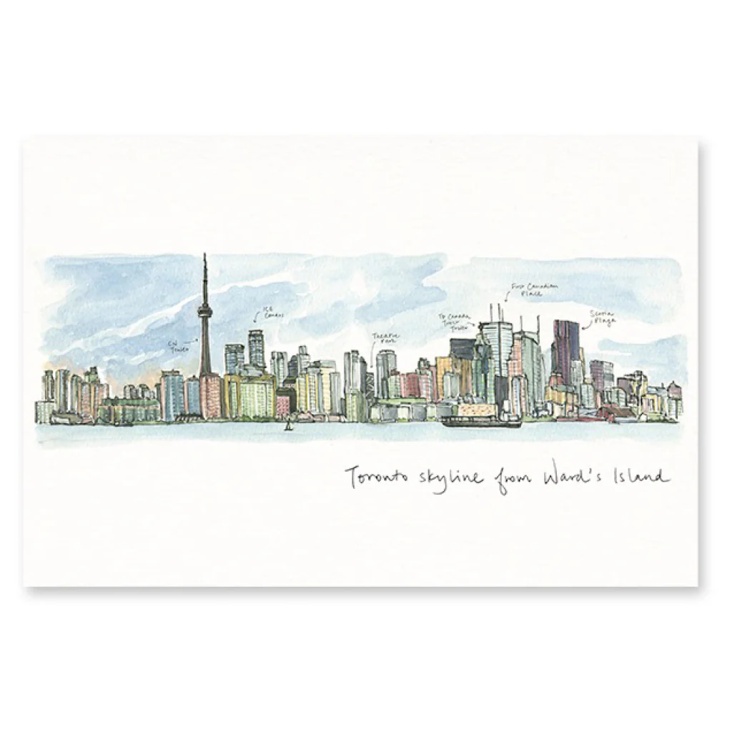 Toronto Watercolour Skyline Postcard