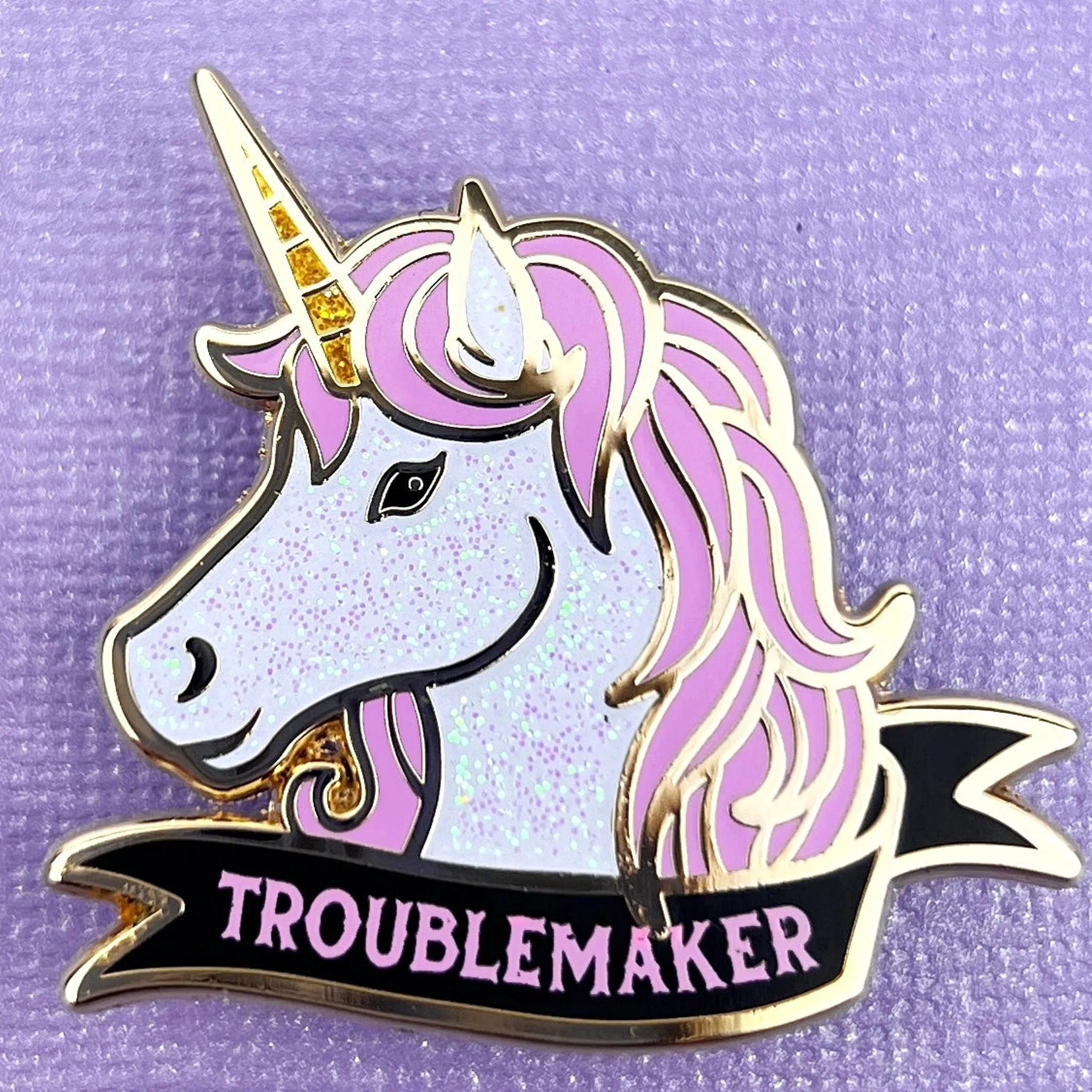 Troublemaker Unicorn Enamel Pin