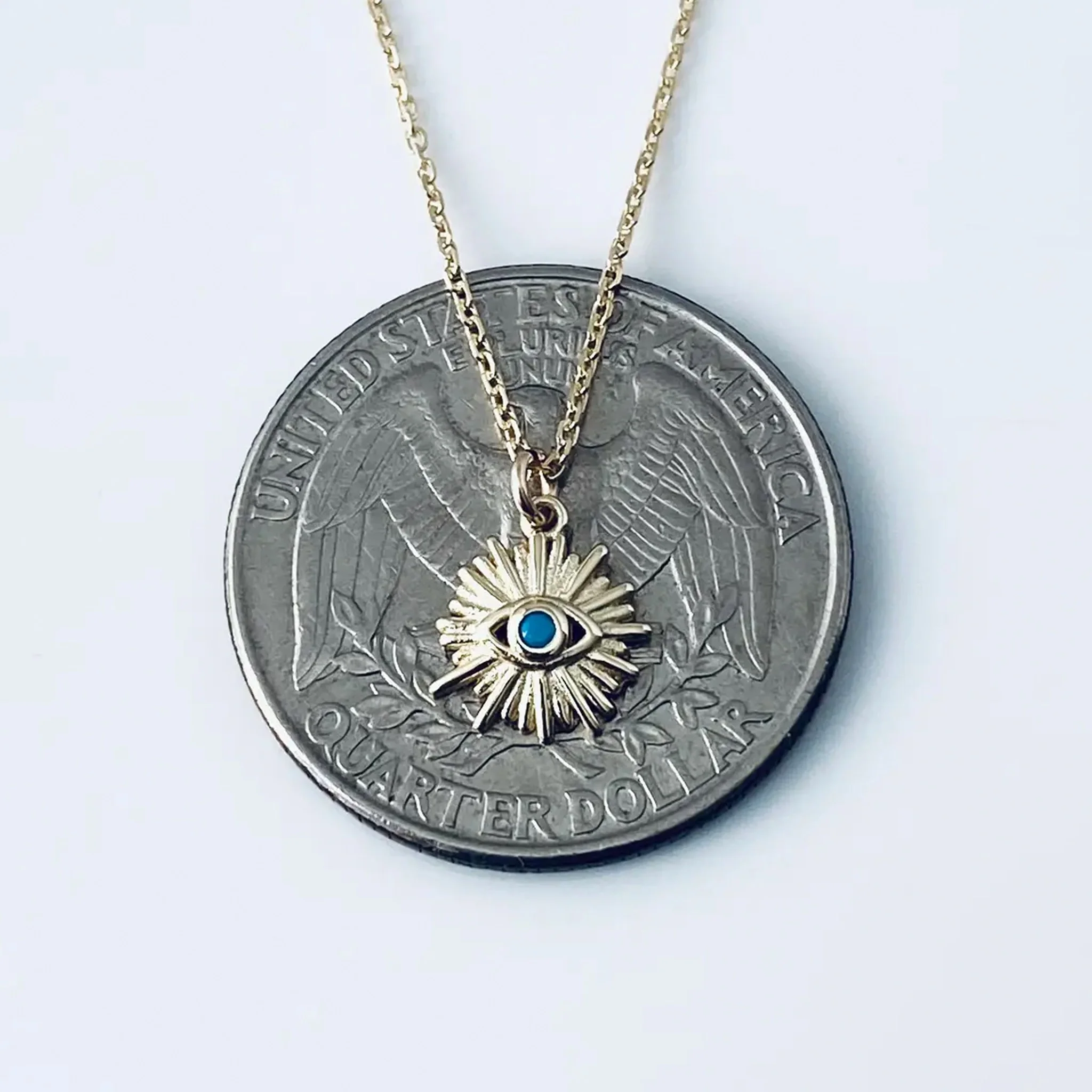 Turquoise Evil Eye Necklace - Image 2