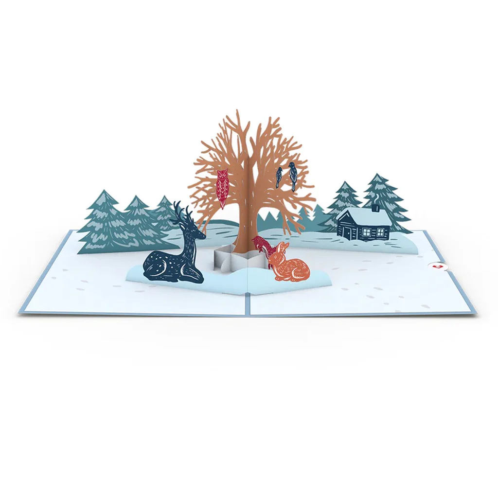 Winter Woodland Animals 3D Pop-Up Card - Image 2