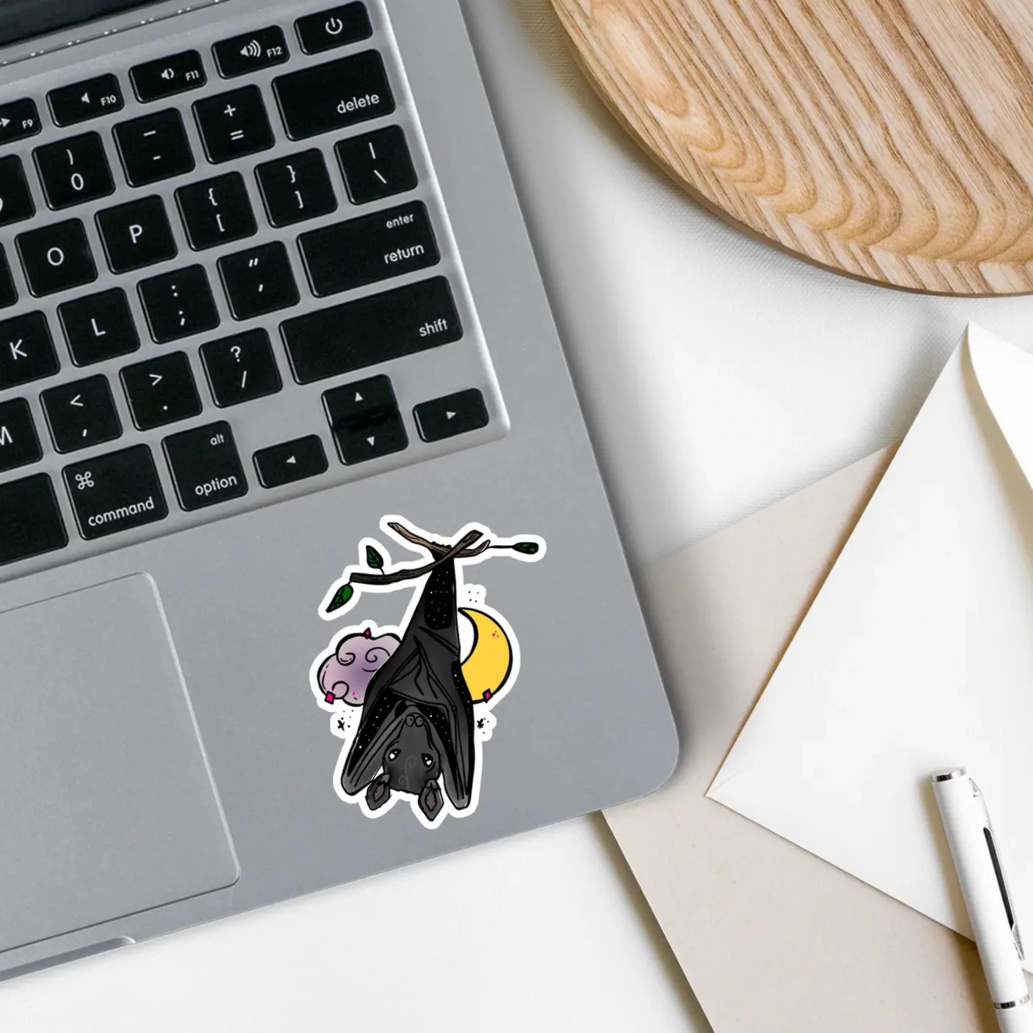 Witchy Hanging Bat Vinyl Sticker - Image 2