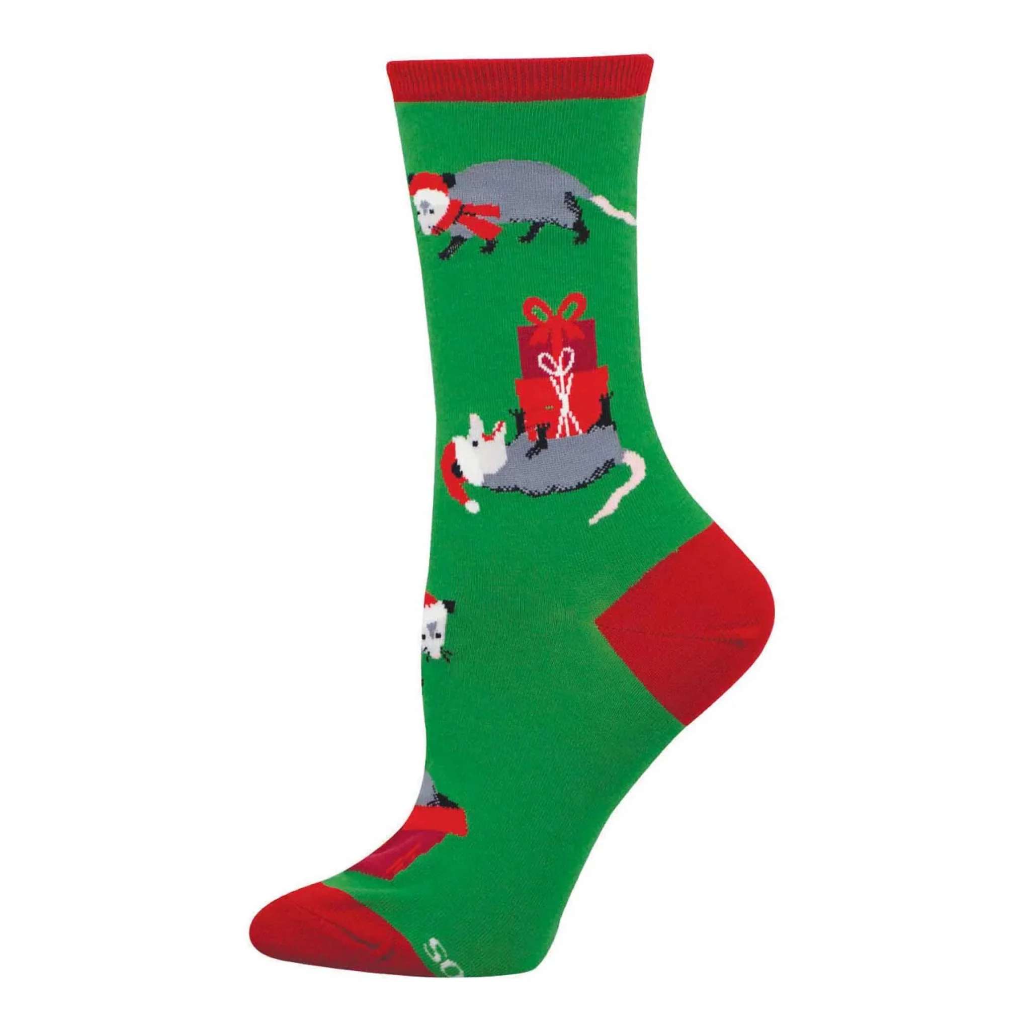 Women's Possum Presents Socks Green