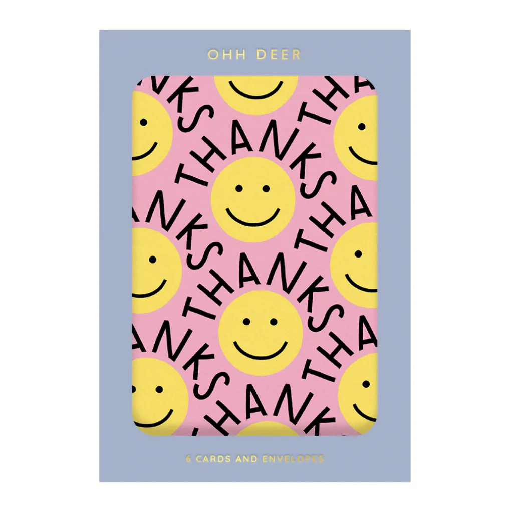 Yellow Smiley Thank You Card Set