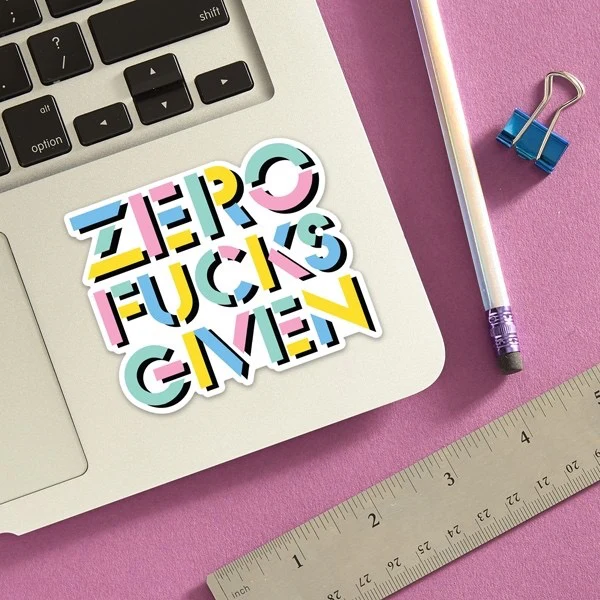Zero Fucks Given Colour Sticker - Image 2